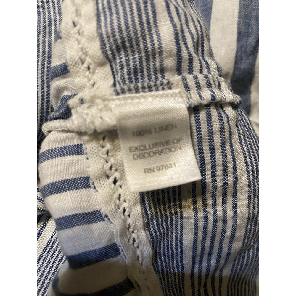 J.Jill Love Linen Sz M Blue/White Striped Sleeveless Top Tank - Picture 4 of 4